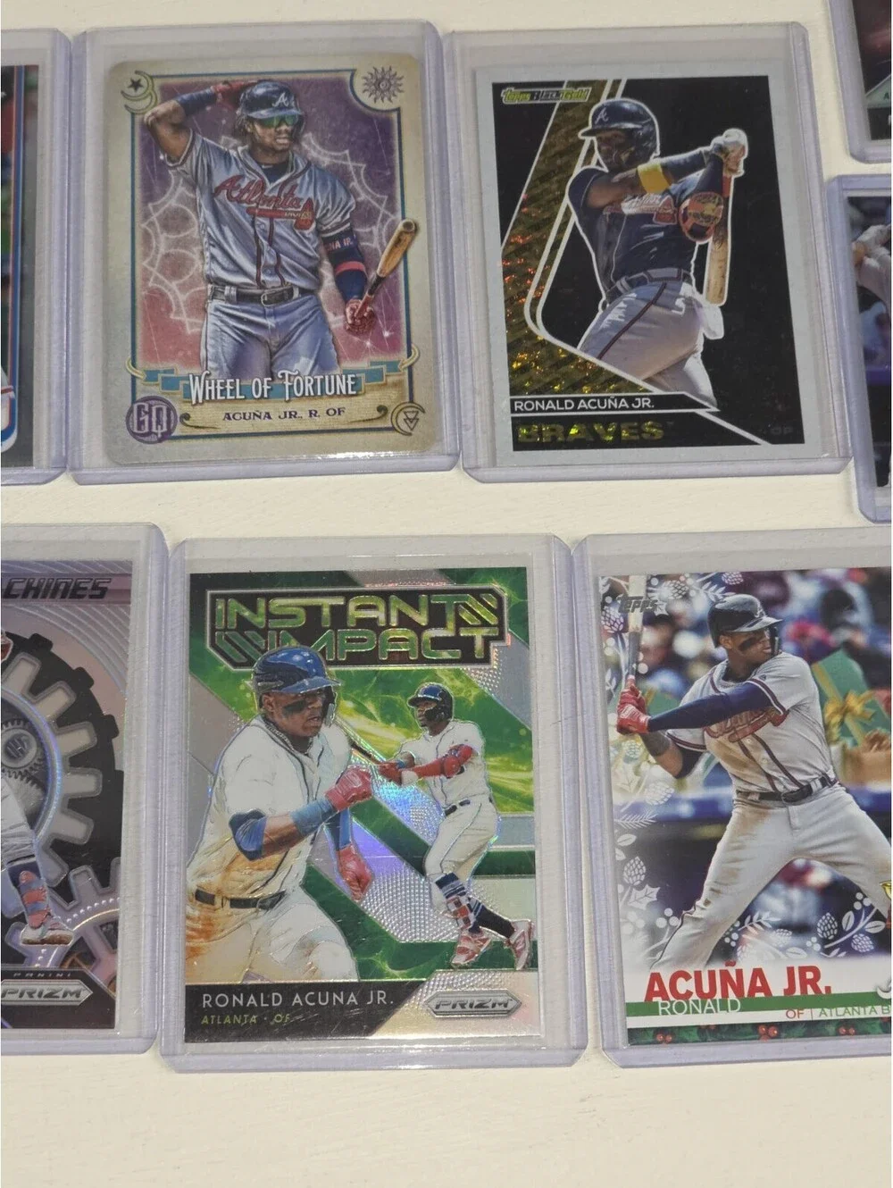 Ronald Acuna Atlanta Braves Card Lot Topps Chrome Prizm Optic Rookie Cup